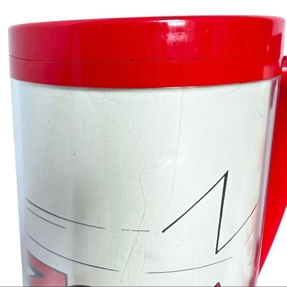 Set of TWO Bud Man Vintage Beer Mugs Superhero Thermos and Eagle Red and White - Picture 8 of 15